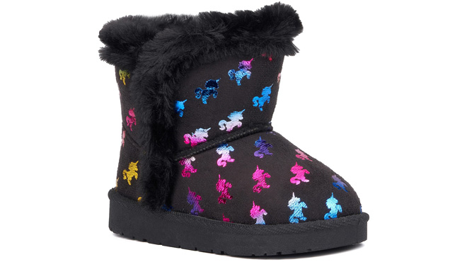 Olivia Miller Toddler Girls Unicorn Slipper Flat Heel Winter Boots